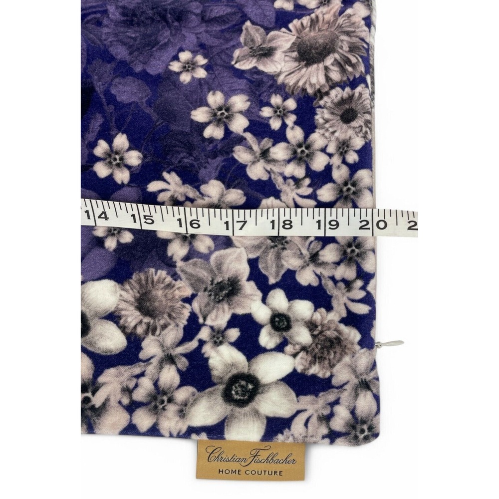 Christian Fischbacher Home Couture Pillow Cover Purple Floral Cotton New - Picture 9 of 11